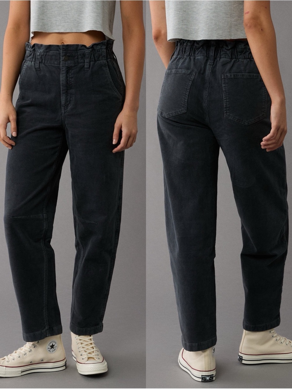 AMERICAN EAGLE Super High Waisted Corduroy Paper Bag Pant